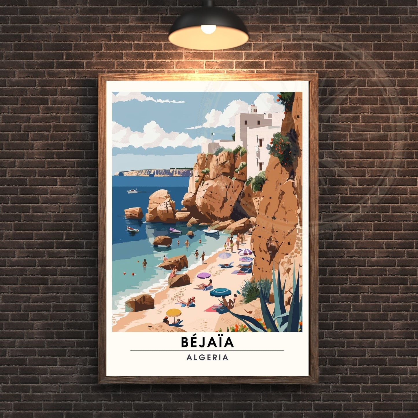 Affiche Bejaïa, Algérie | Affiche de voyage Algérie| Affiche Plage