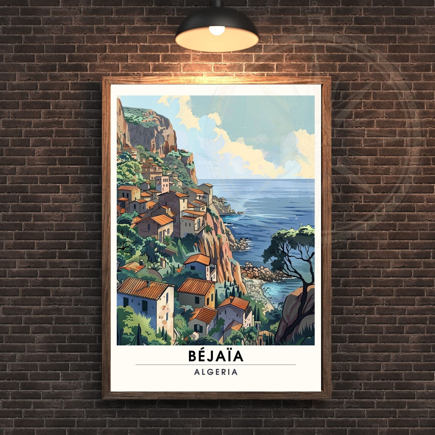 Affiche Bejaïa, Algérie | Affiche de voyage Algérie| Affiche Plage