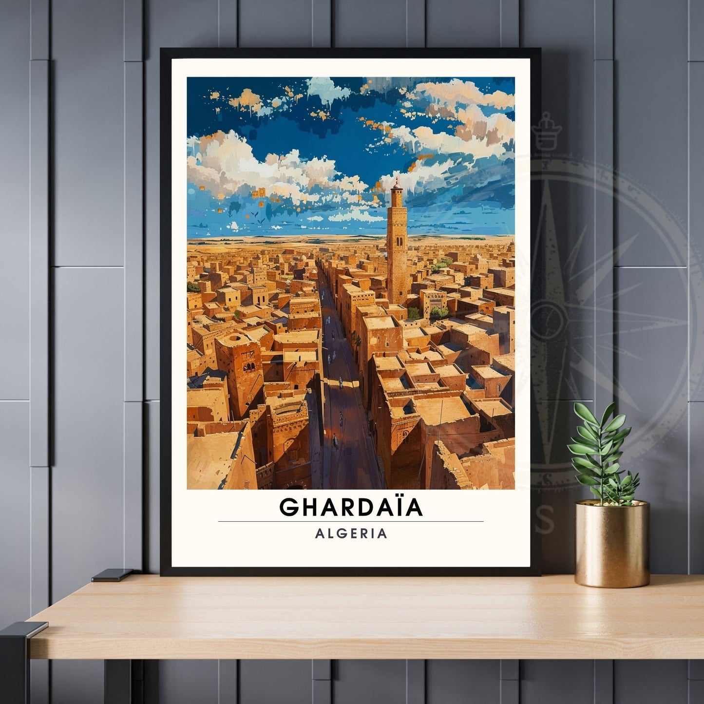 Affiche Ghardaïa, Algérie | Affiche de voyage Algérie