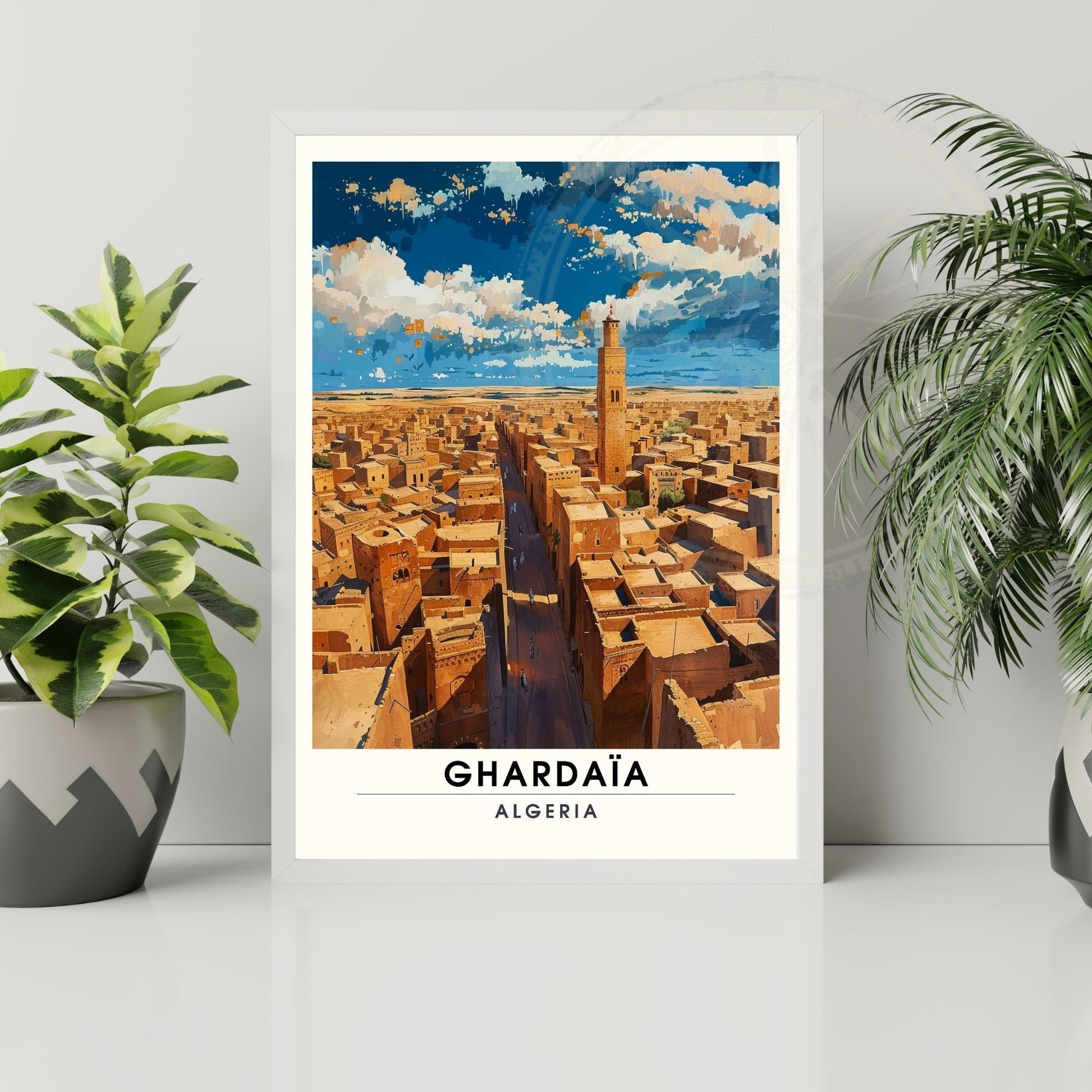 Affiche Ghardaïa, Algérie | Affiche de voyage Algérie