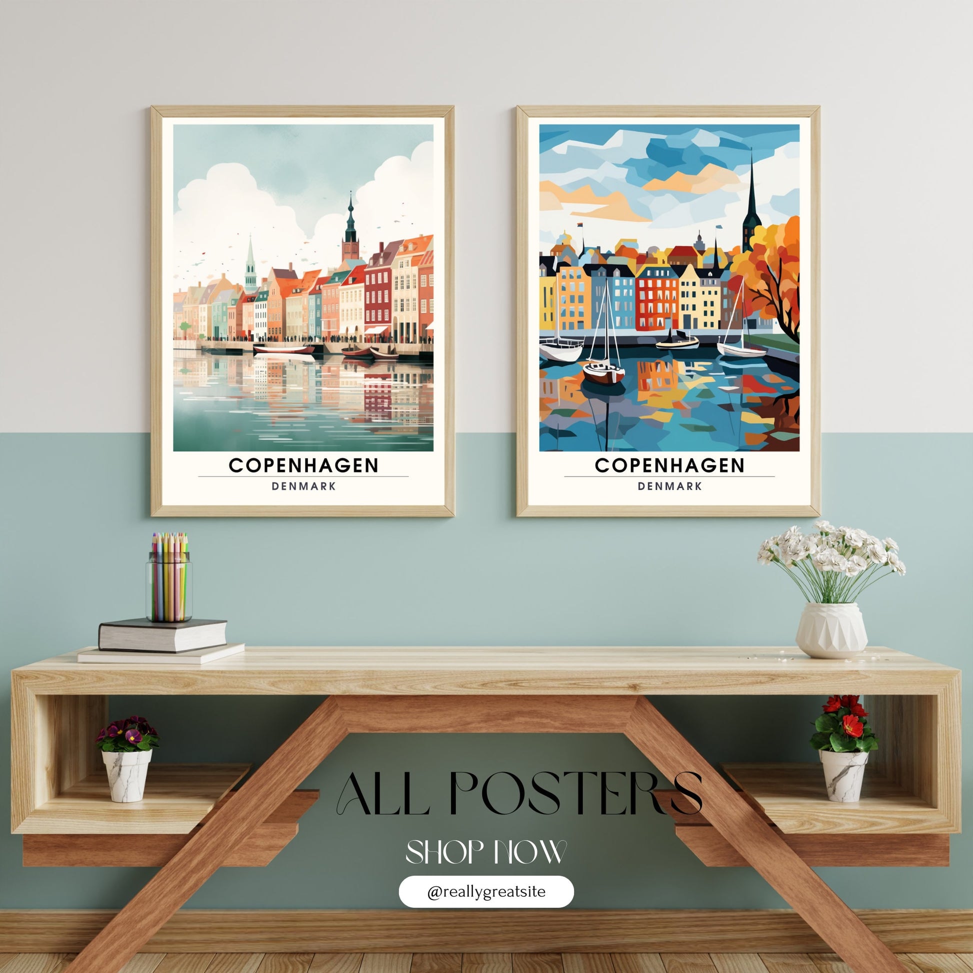 Impression Copenhague | Affiche de Voyage Copenhague | Impression de Voyage Copenhague , Danemark | Affiche Copenhague