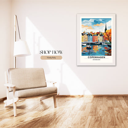 Impression Copenhague | Affiche de Voyage Copenhague | Impression de Voyage Copenhague , Danemark | Affiche Copenhague