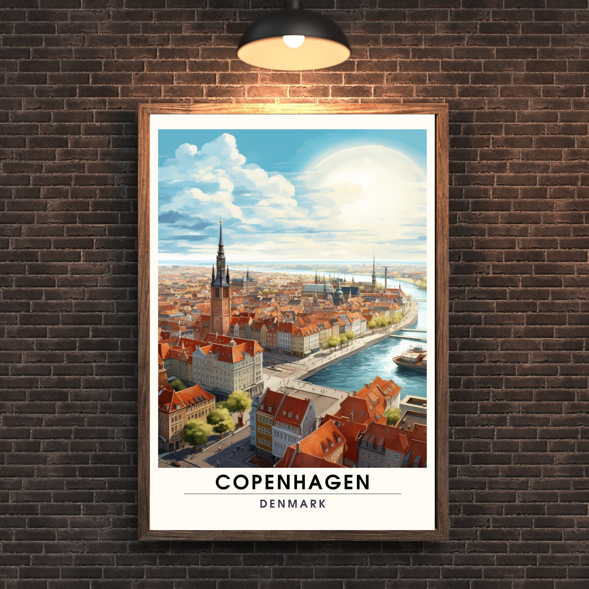 Impression Copenhague | Affiche de Voyage Copenhague | Impression de Voyage Copenhague , Danemark | Affiche Copenhague