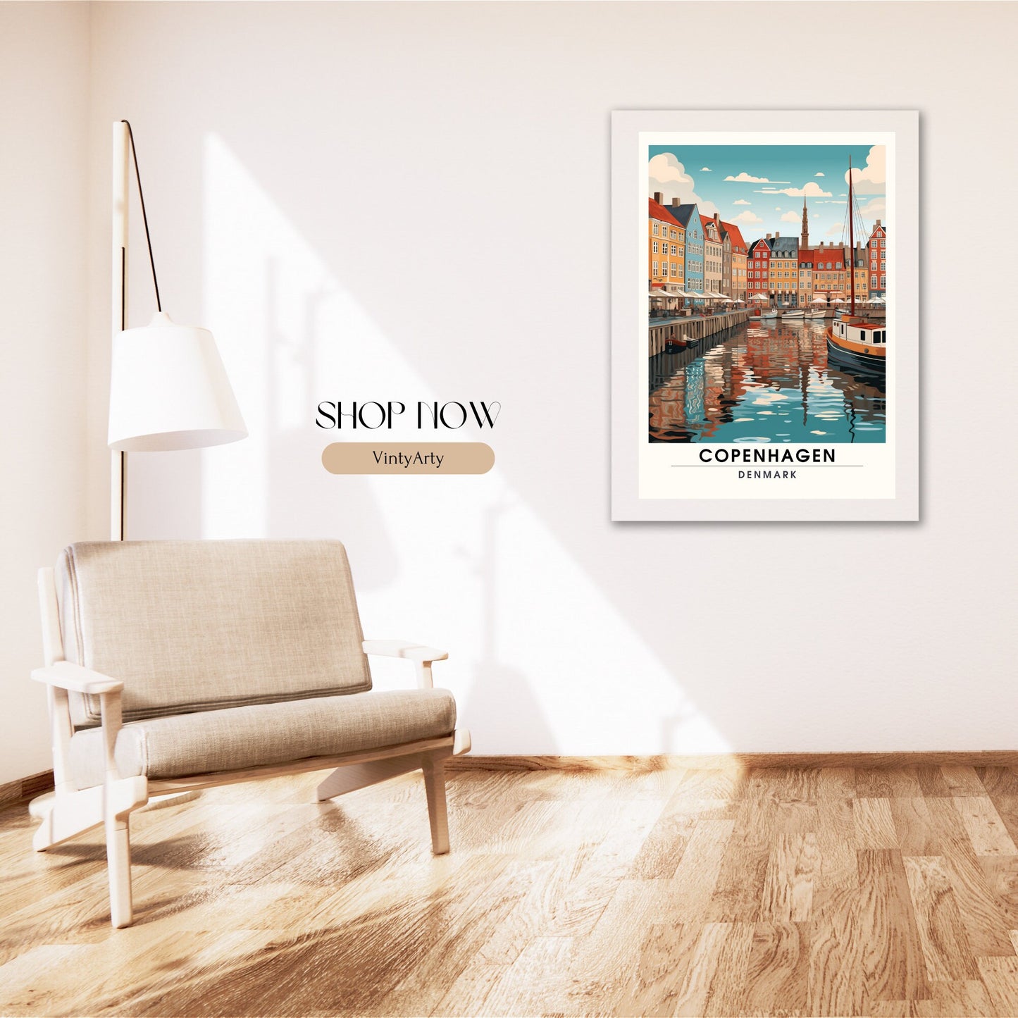 Impression Copenhague | Affiche de Voyage Copenhague | Impression de Voyage Copenhague , Danemark | Affiche Copenhague