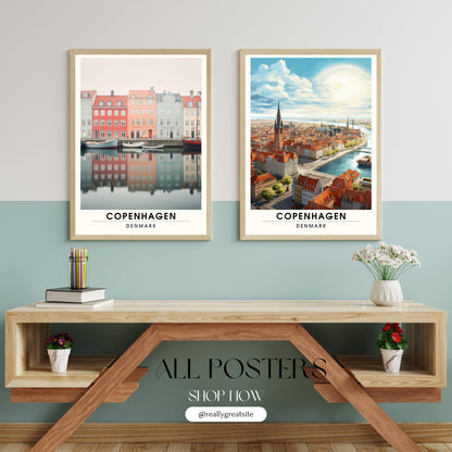 Impression Copenhague | Affiche de Voyage Copenhague | Impression de Voyage Copenhague , Danemark | Affiche Copenhague