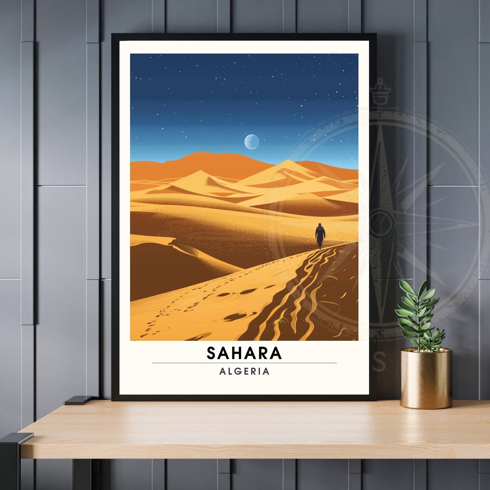 Affiche Sahara, Algérie | Affiche de voyage Algérie, Sahara