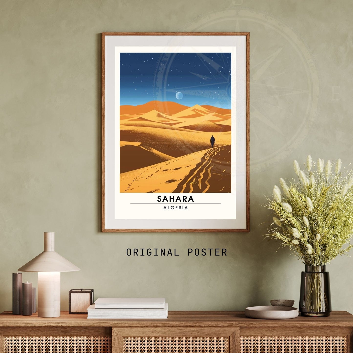 Affiche Sahara, Algérie | Affiche de voyage Algérie, Sahara