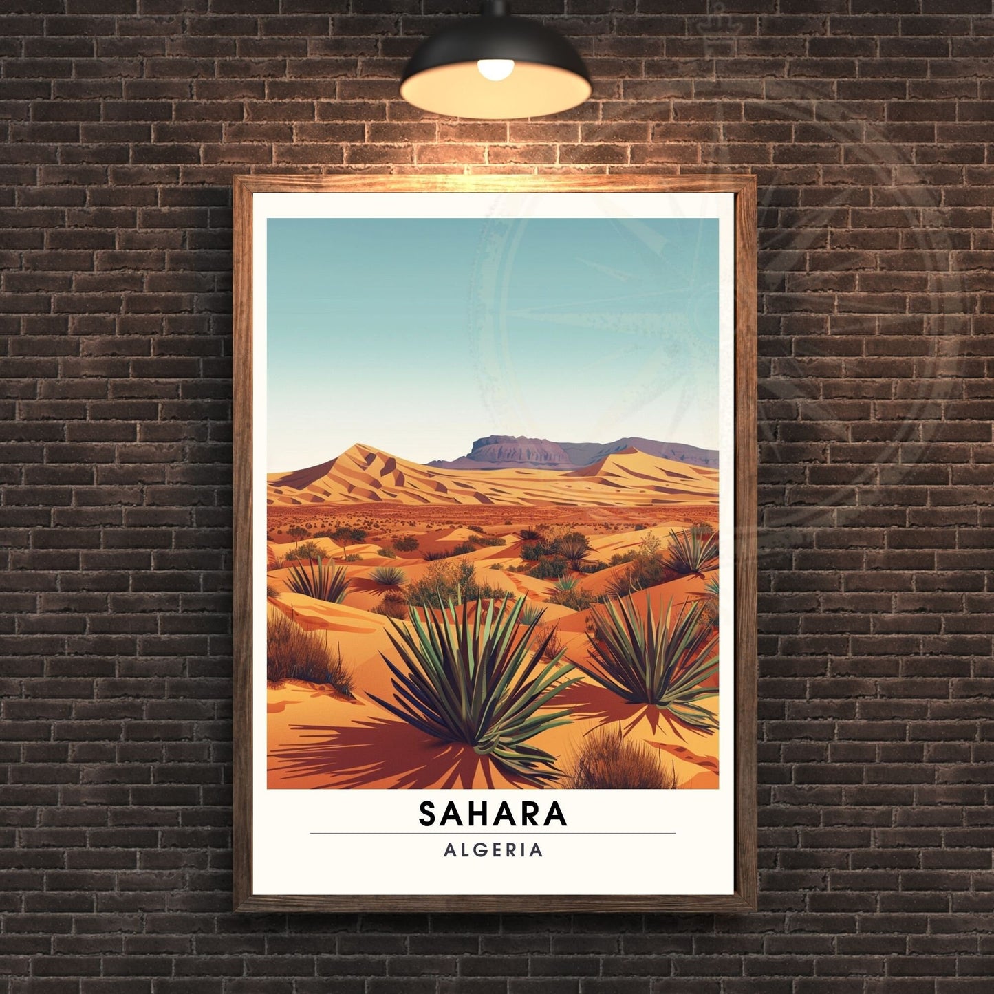 Affiche Sahara, Algérie | Affiche de voyage Algérie, souvenir Sahara