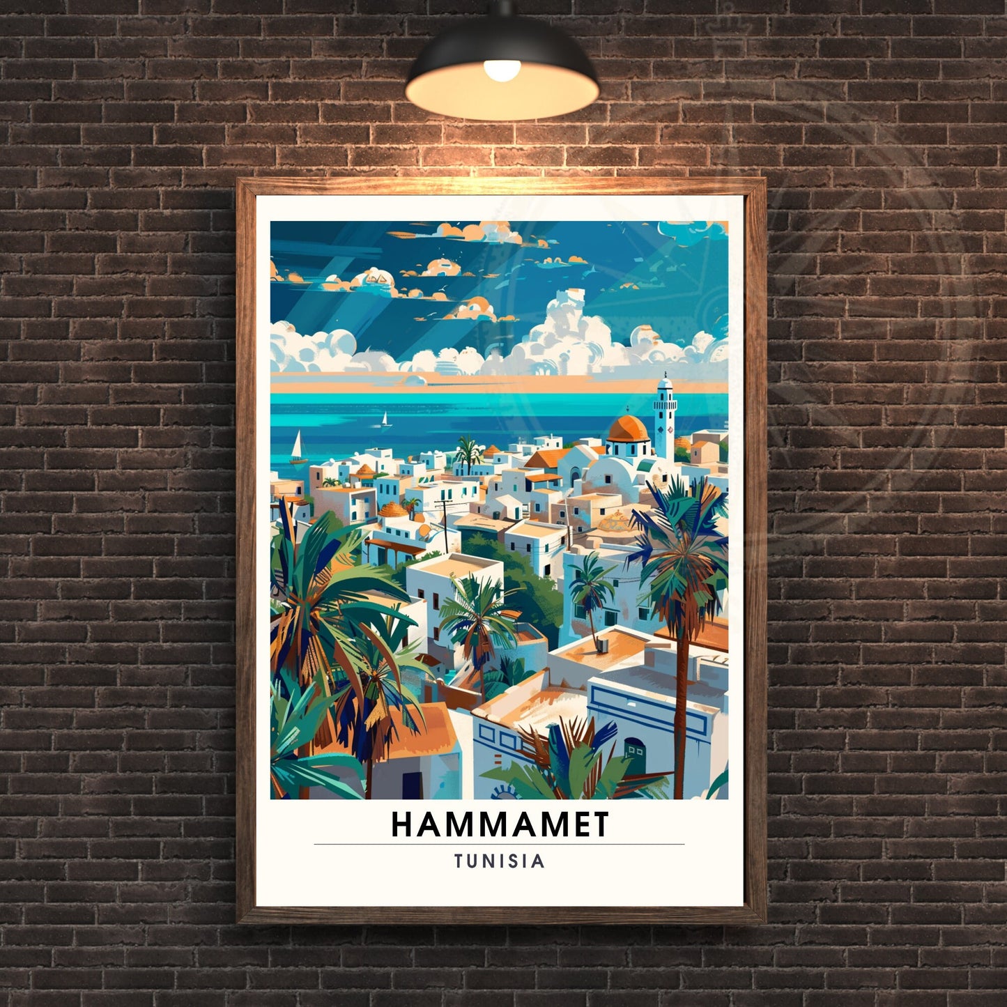 Affiche Hammamet, Tunisie | Impression Hammamet | Vue sur mer