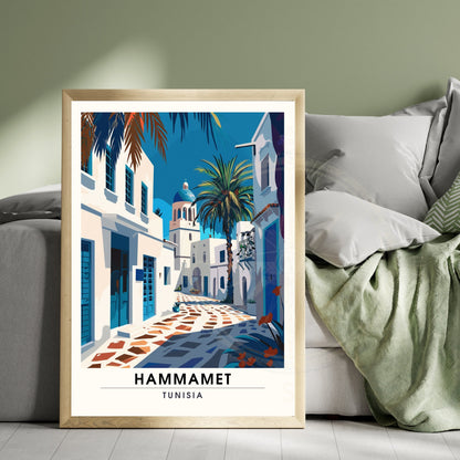 Affiche Hammamet, Tunisie | Impression Hammamet | Vue sur mer