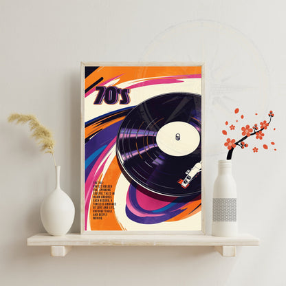 Affiche vintage disque vinyle | affiche années 70 | 70's