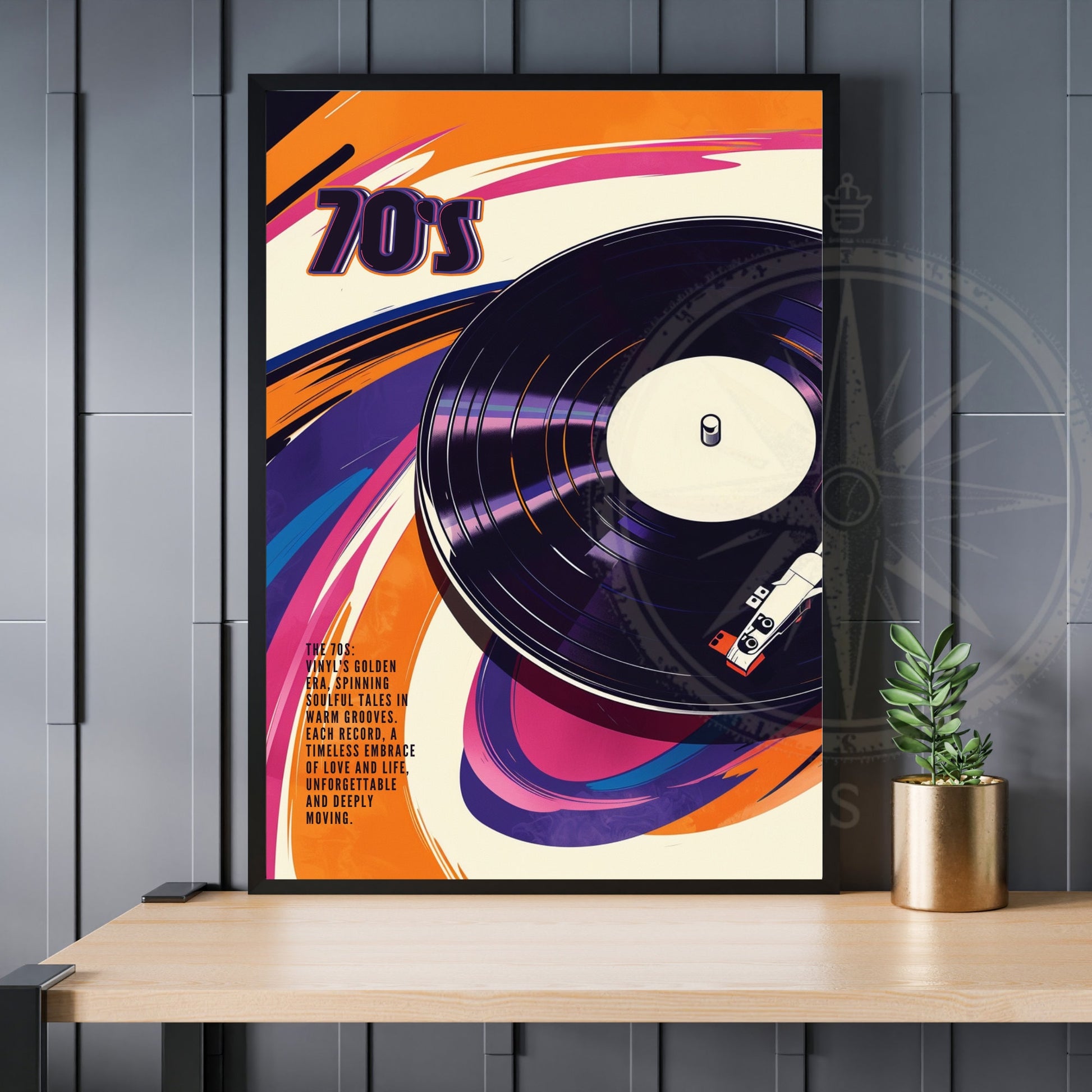 Affiche vintage disque vinyle | affiche années 70 | 70's