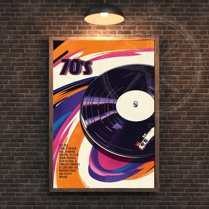 Affiche vintage disque vinyle | affiche années 70 | 70's