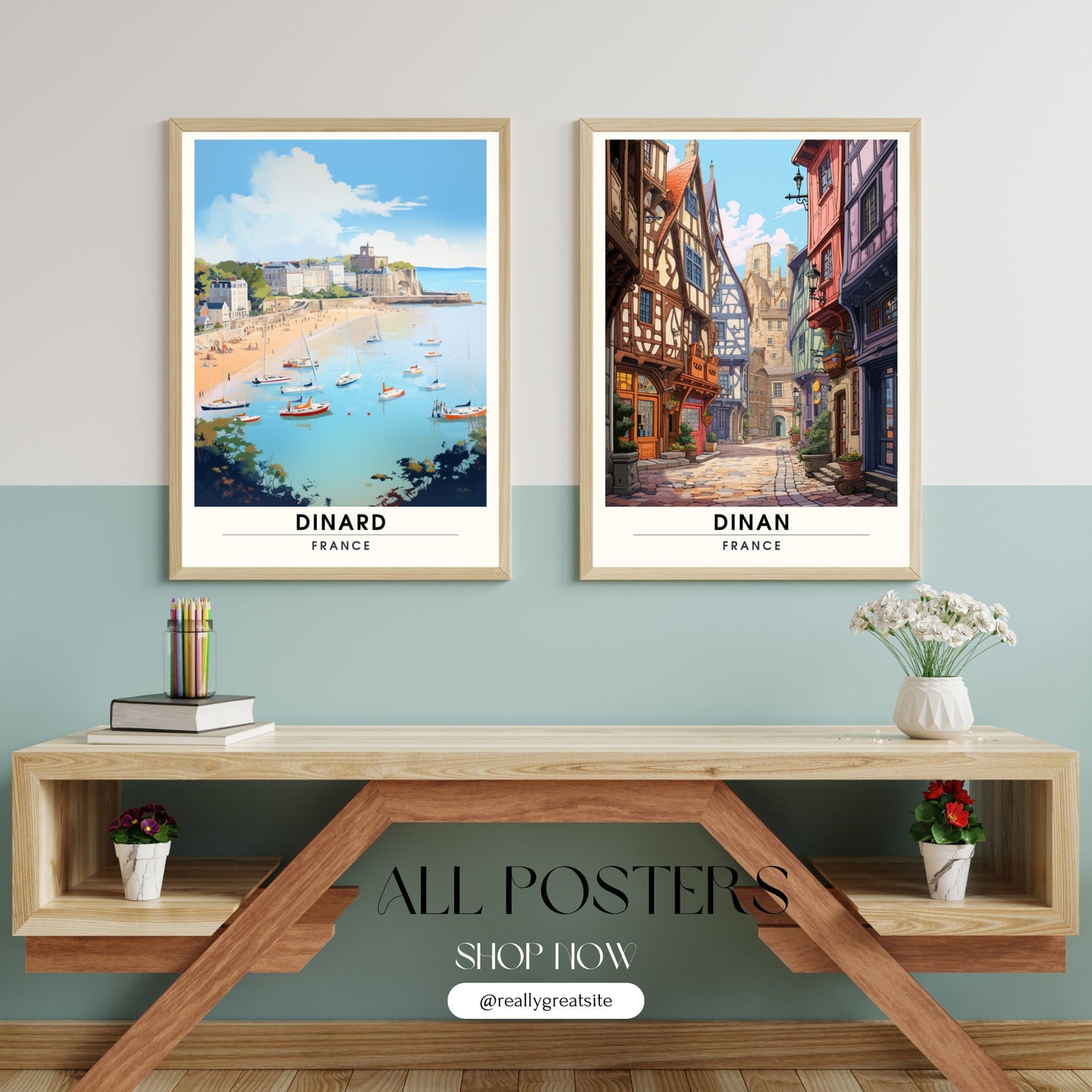 Impression Dinard | Affiche de Voyage Dinard | Impression de Voyage Dinard, France | affiche Bretagne