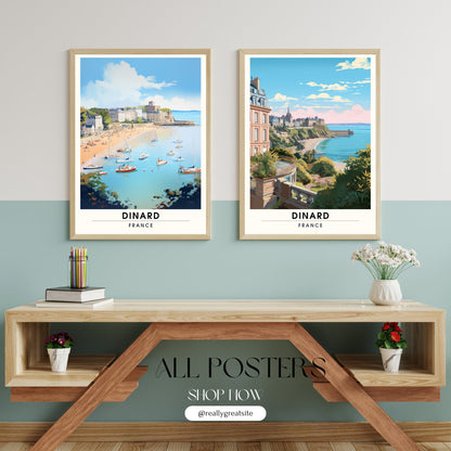 Impression Dinard | Affiche de Voyage Dinard | Impression de Voyage Dinard, France | affiche Bretagne