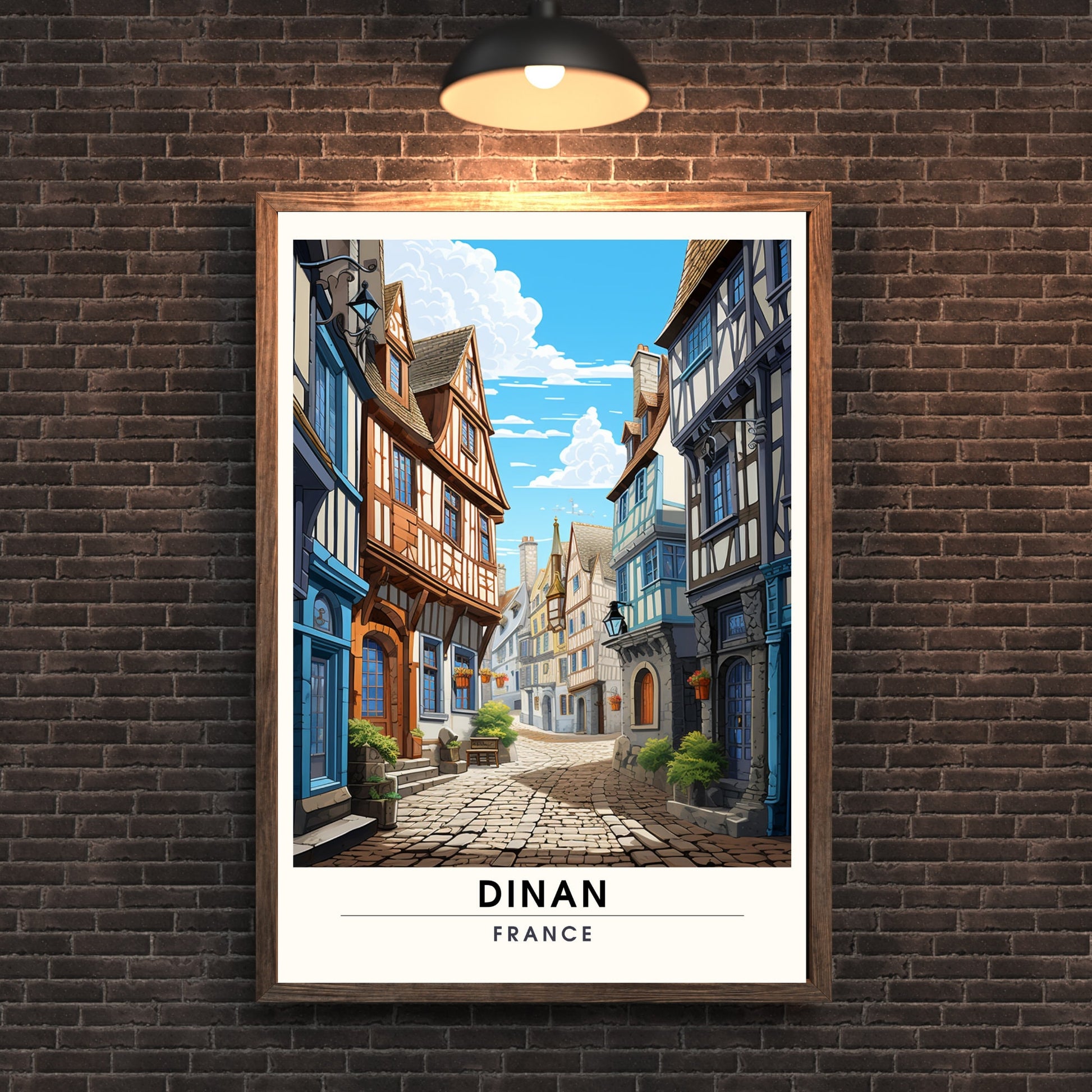 Impression Dinan | Affiche de Voyage Dinan | Impression de Voyage Dinan, France | affiche Bretagne