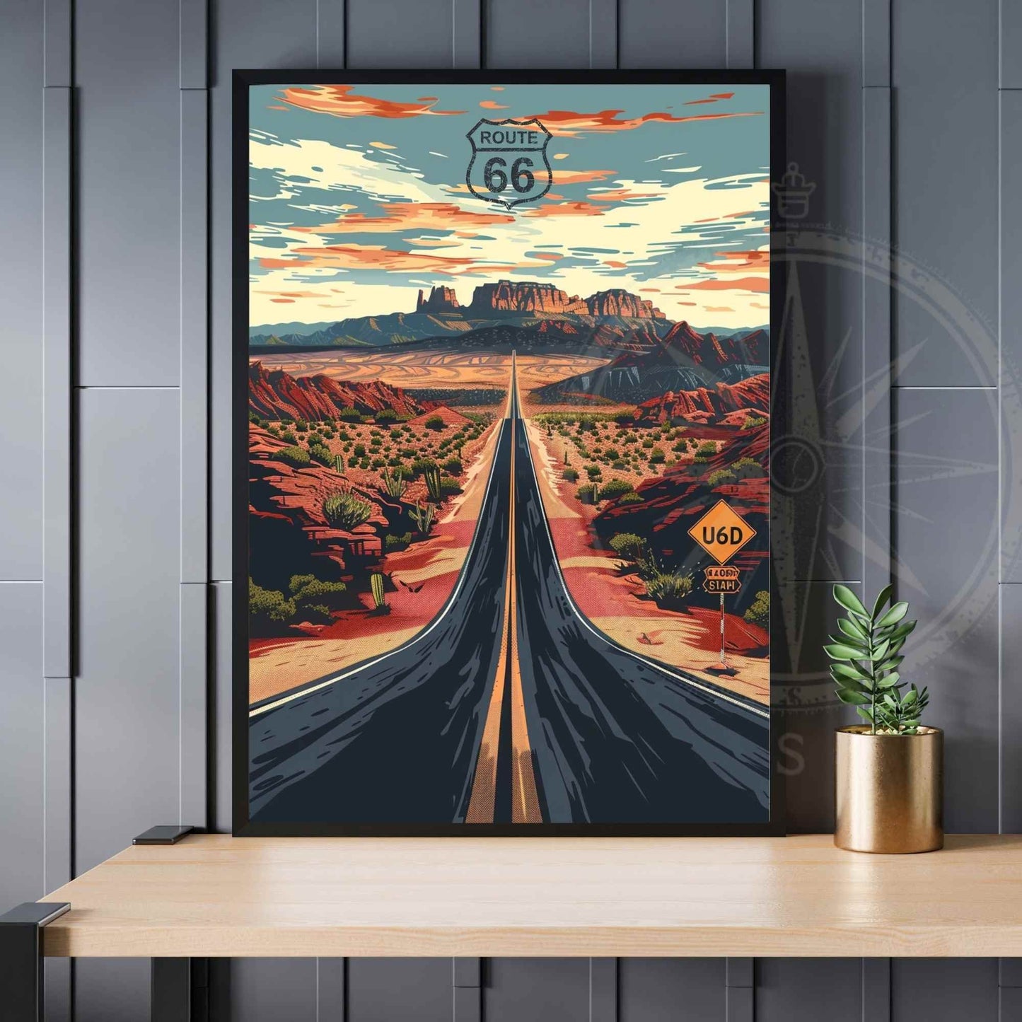 Affiche Route 66 | affiche de voyage route 66 | Affiche Amérique