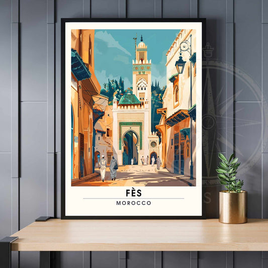 Affiche Fès, Marco | Impression Fès | Affiche de voyage Fès