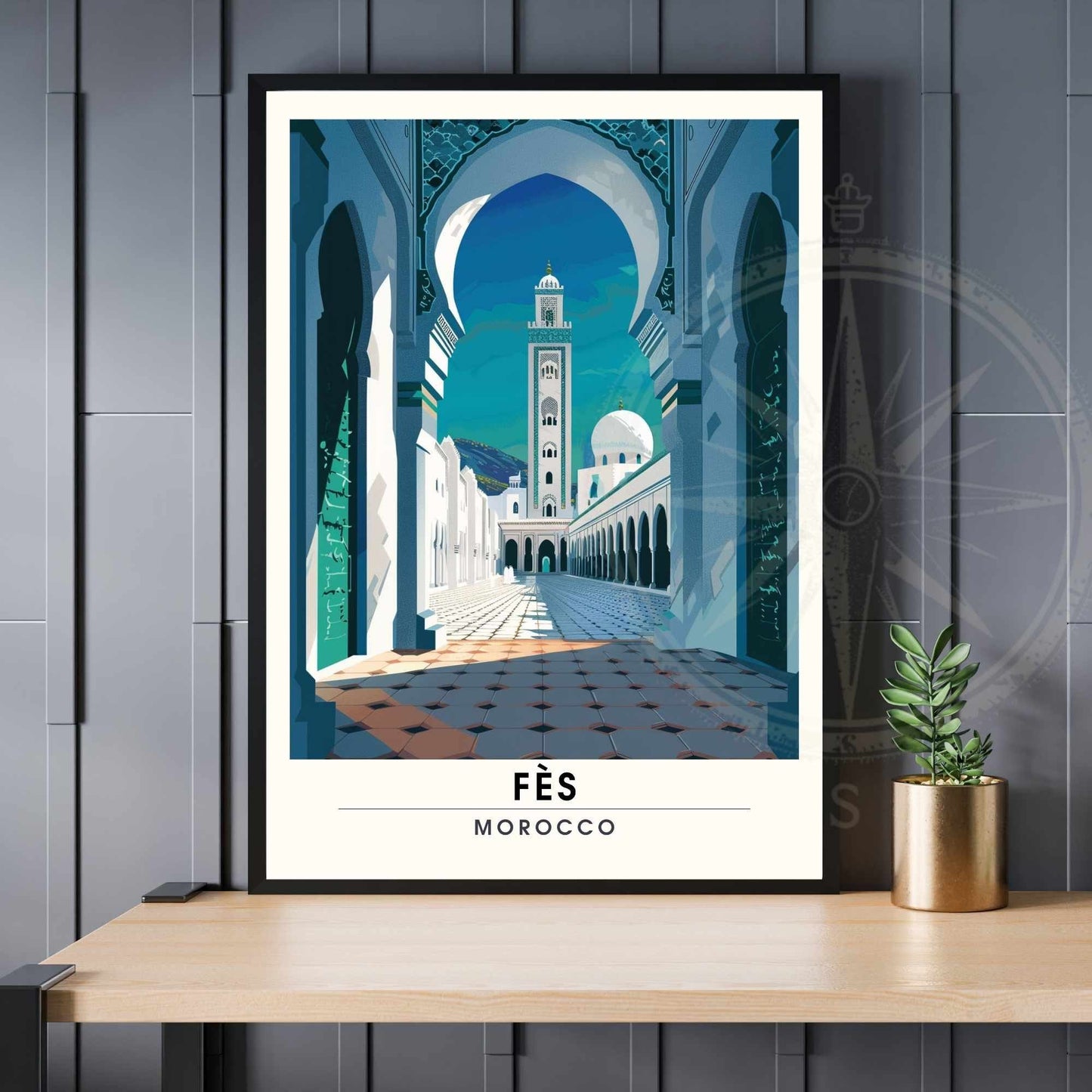 Affiche Fès, Marco | Impression Fès | Affiche de voyage Fès