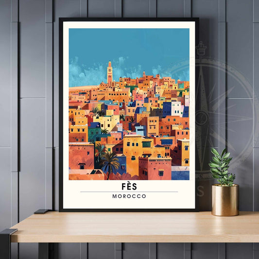 Affiche Fès, Marco | Impression Fès | Affiche de voyage Fès