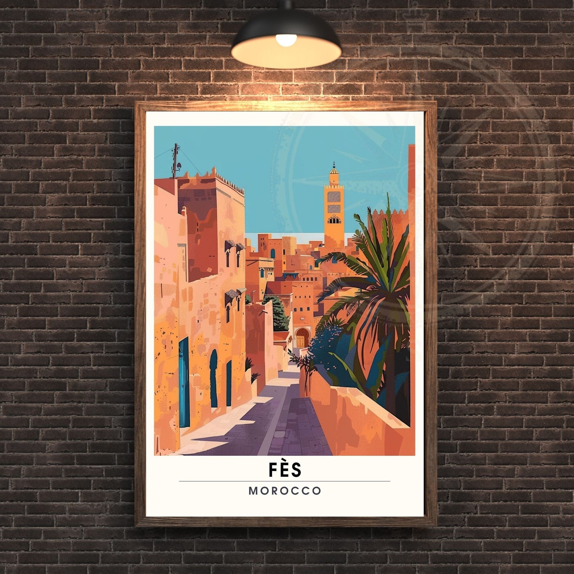 Affiche Fès, Marco | Impression Fès | Affiche de voyage Fès