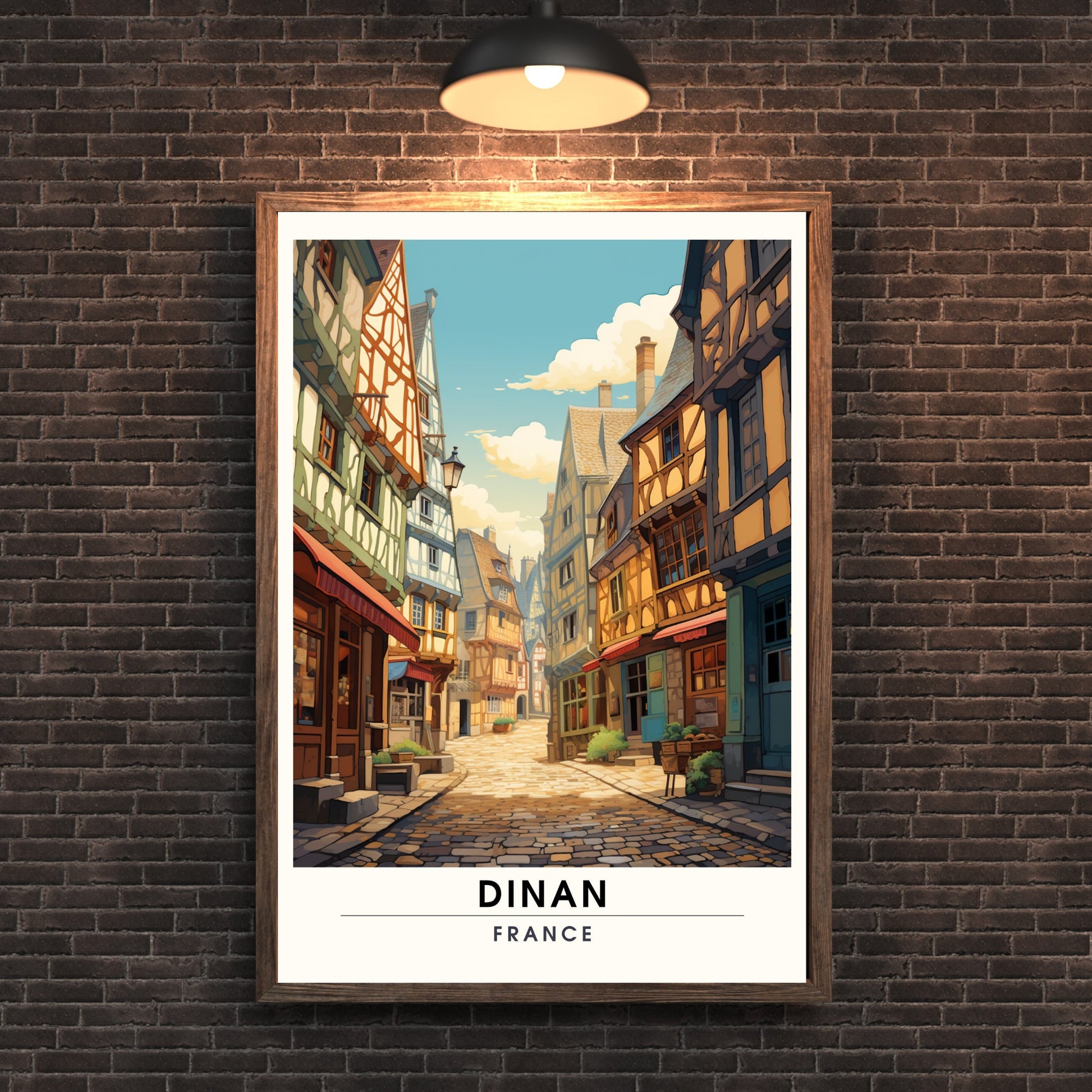 Impression Dinan | Affiche de Voyage Dinan | Impression de Voyage Dinan, France | affiche Bretagne