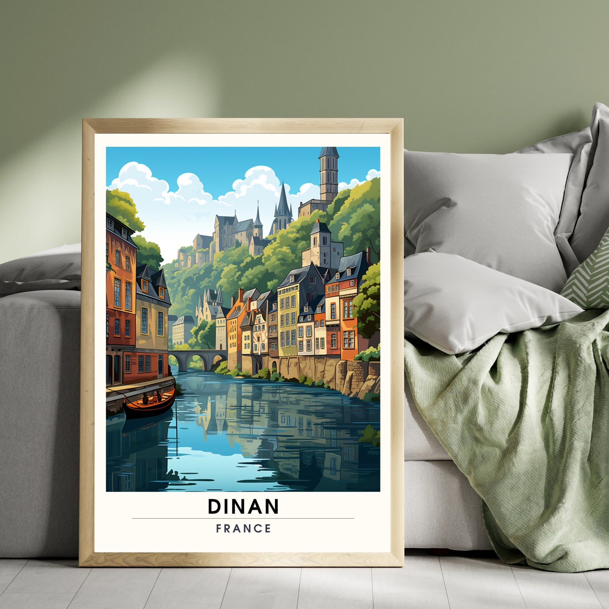 Impression Dinan | Affiche de Voyage Dinan | Impression de Voyage Dinan, France | affiche Bretagne