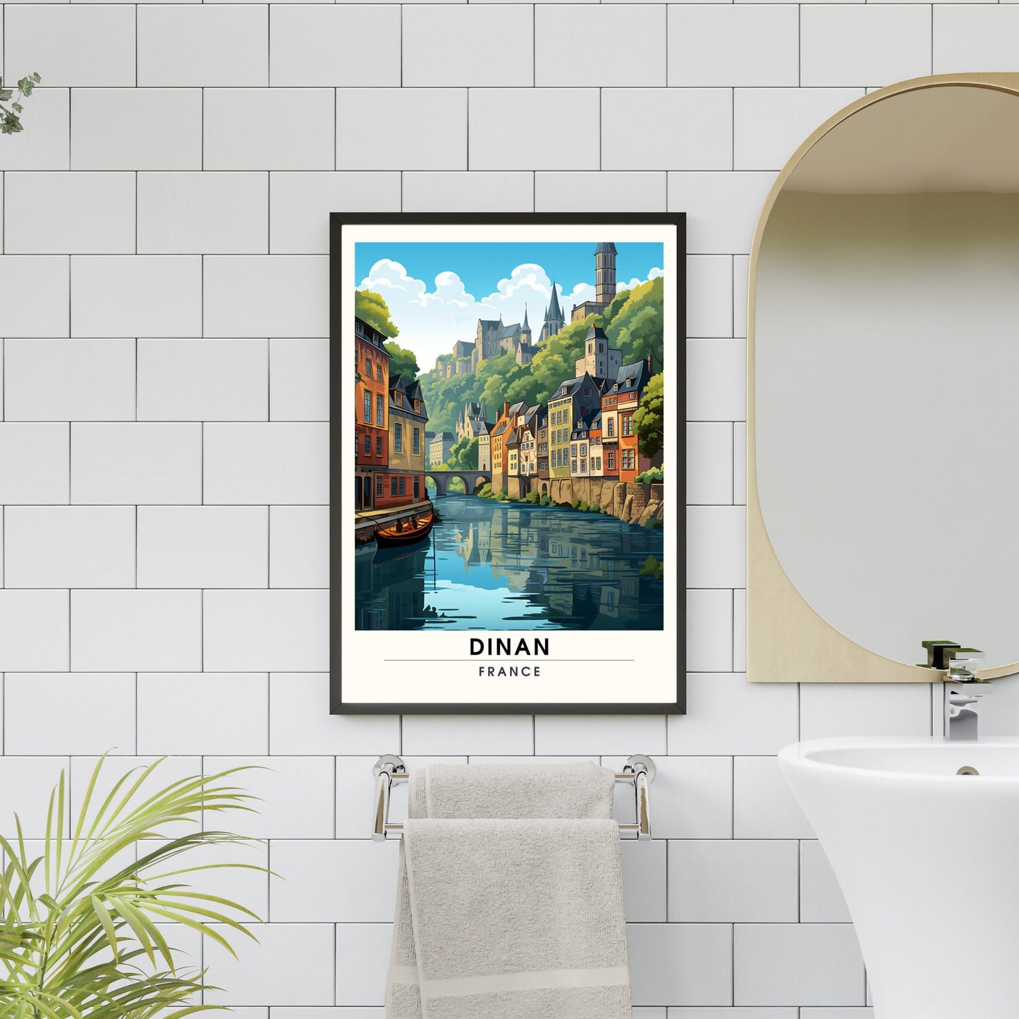 Impression Dinan | Affiche de Voyage Dinan | Impression de Voyage Dinan, France | affiche Bretagne