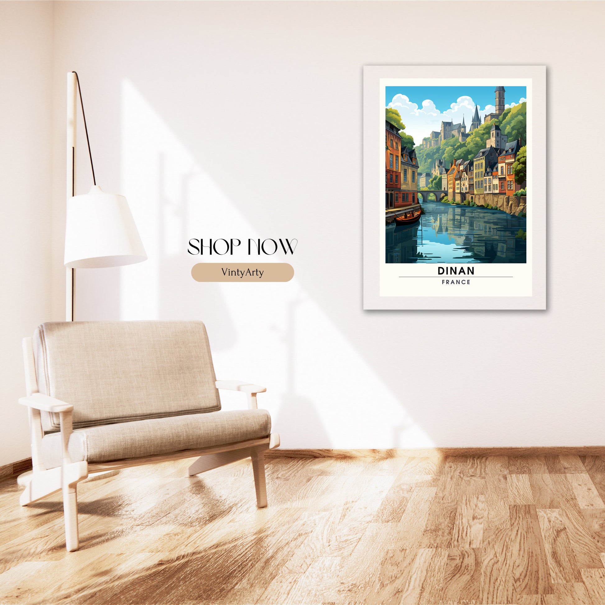 Impression Dinan | Affiche de Voyage Dinan | Impression de Voyage Dinan, France | affiche Bretagne