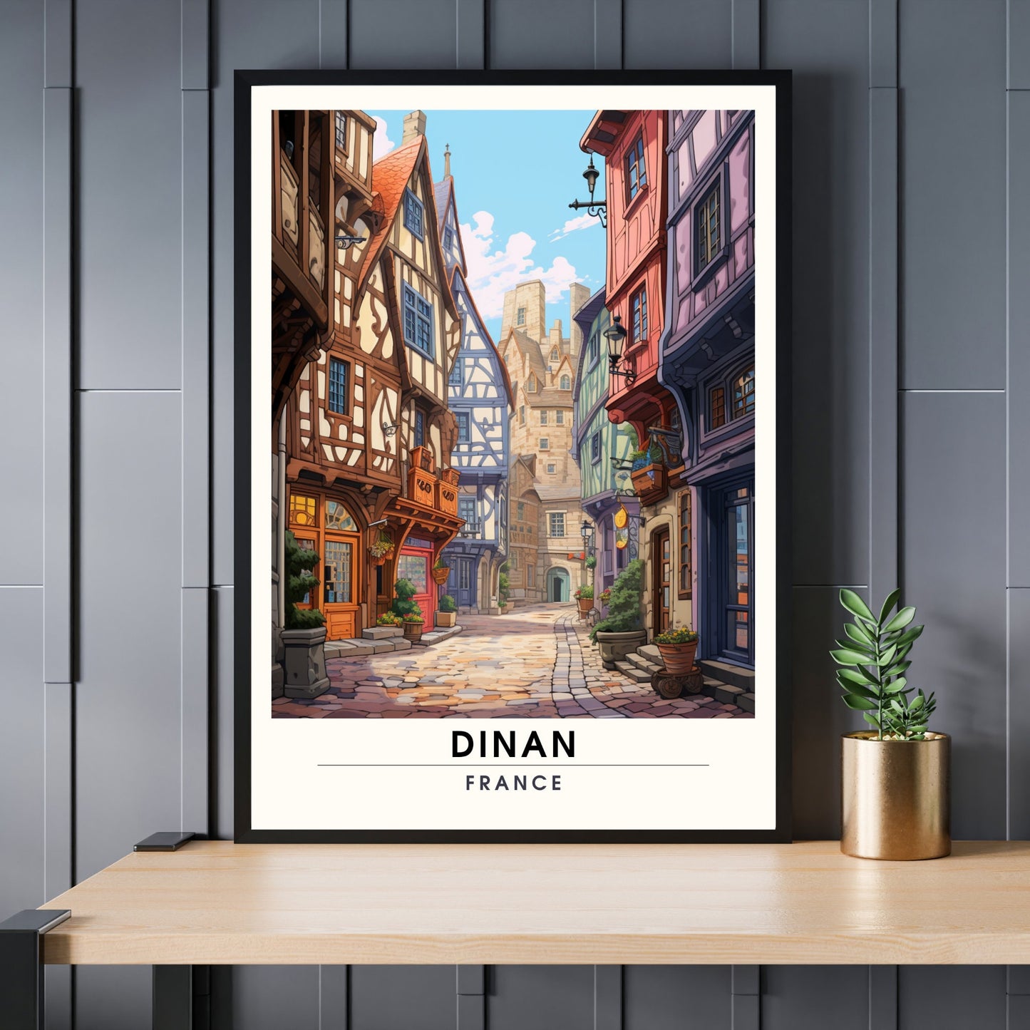 Impression Dinan | Affiche de Voyage Dinan | Impression de Voyage Dinan, France | affiche Bretagne