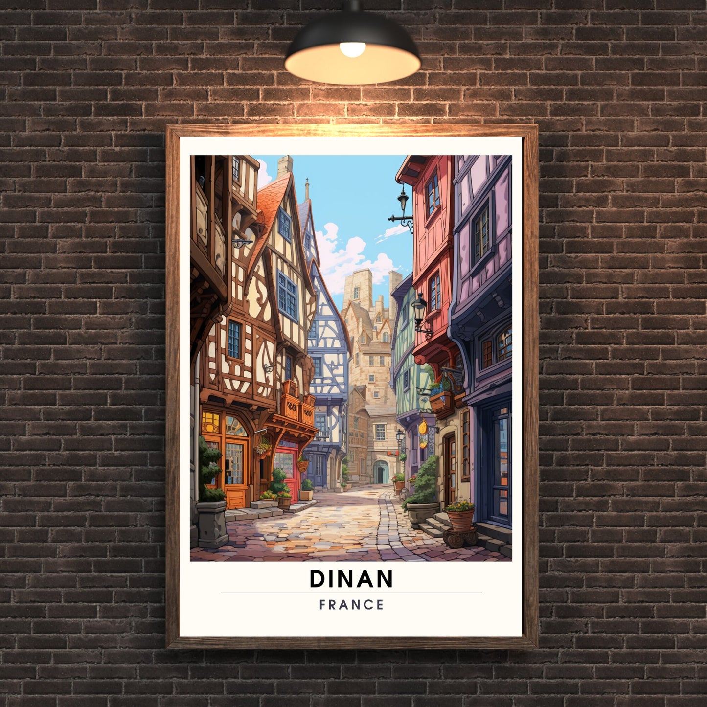 Impression Dinan | Affiche de Voyage Dinan | Impression de Voyage Dinan, France | affiche Bretagne