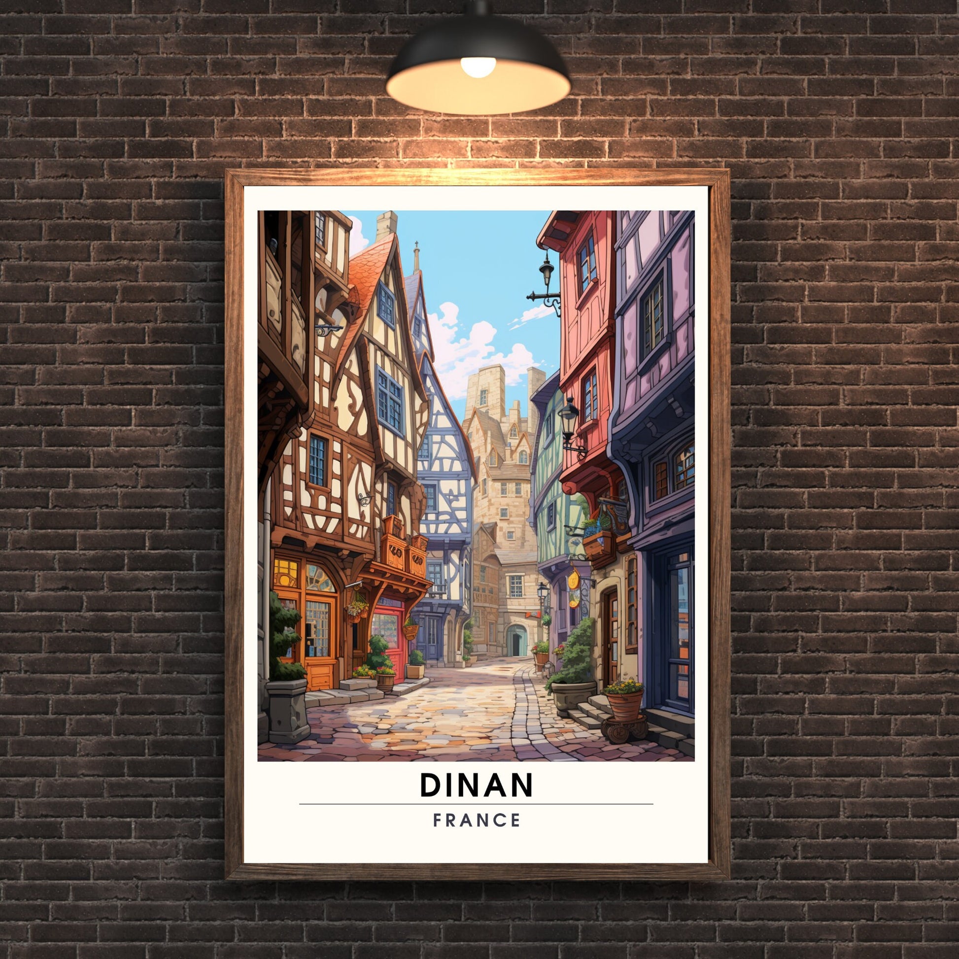 Impression Dinan | Affiche de Voyage Dinan | Impression de Voyage Dinan, France | affiche Bretagne