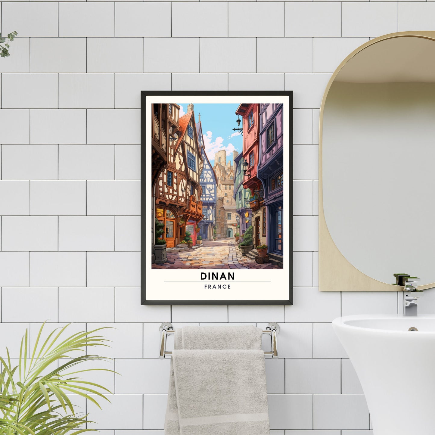 Impression Dinan | Affiche de Voyage Dinan | Impression de Voyage Dinan, France | affiche Bretagne