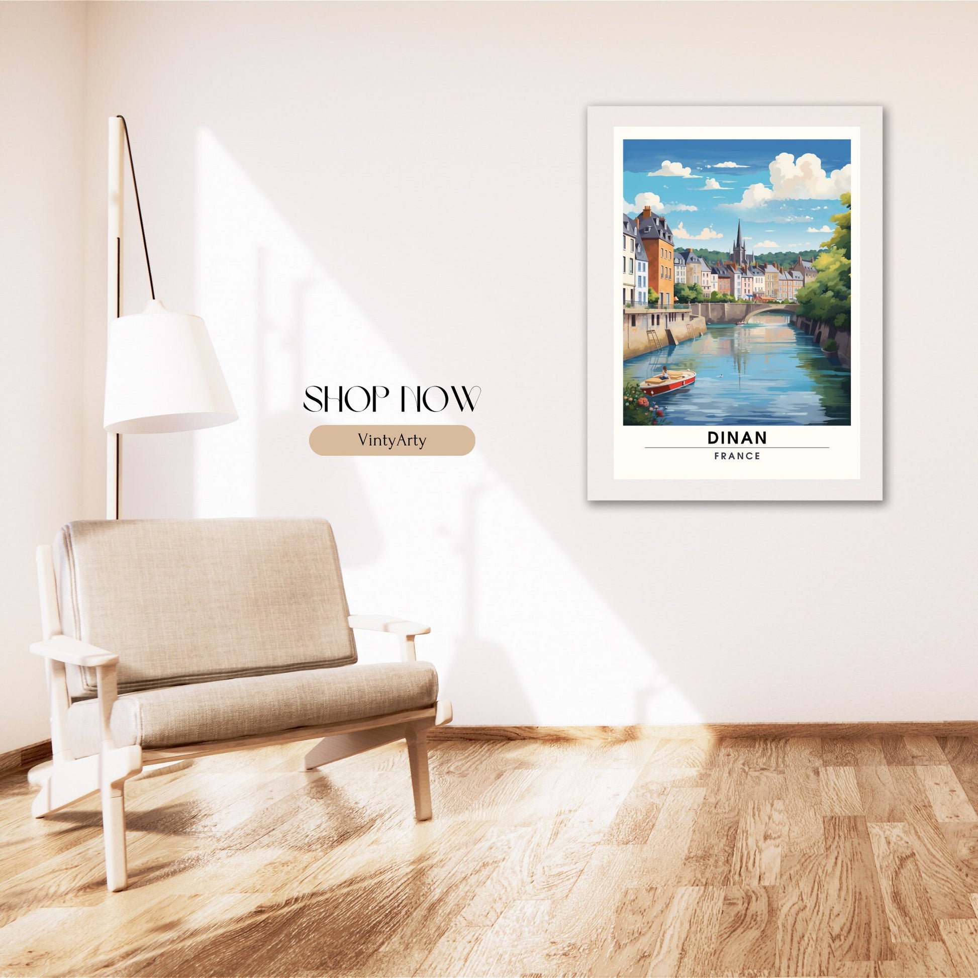 Impression Dinan | Affiche de Voyage Dinan | Impression de Voyage Dinan, France | affiche Bretagne