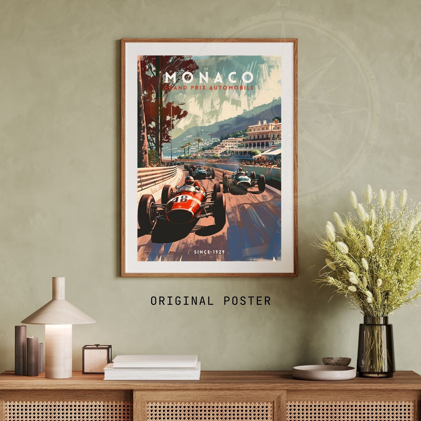 Impression Monaco Grand prix | Impression voiture vintage | Affiche Monaco | Affiche Grand prix Monaco