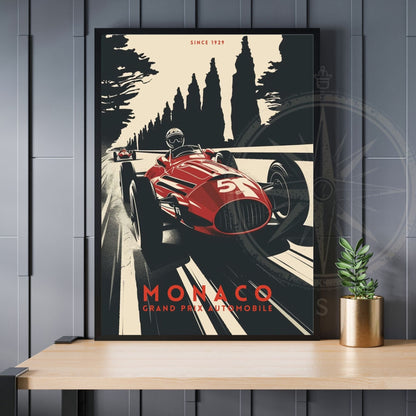 Impression Monaco Grand prix | Impression voiture vintage | Affiche Monaco | Affiche Grand prix Monaco