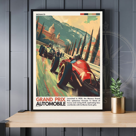 Impression Monaco Grand prix | Impression voiture vintage | Affiche Monaco | Affiche Grand prix Monaco