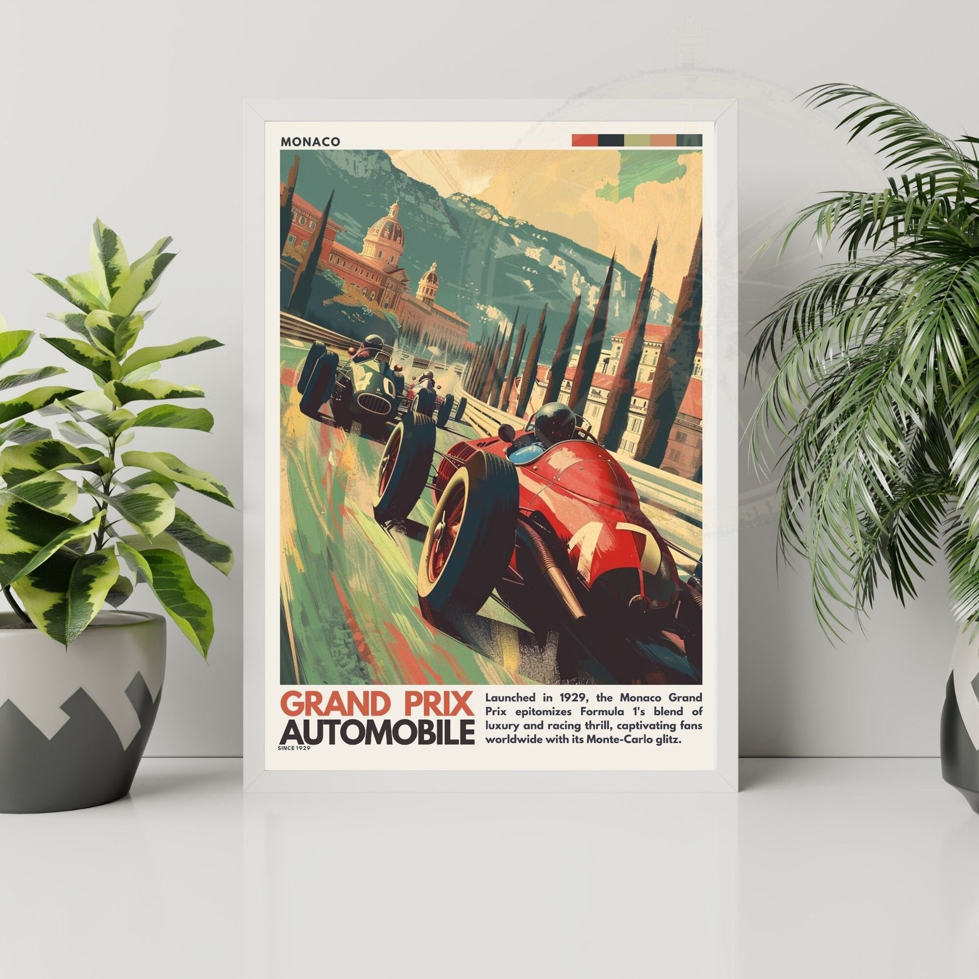 Impression Monaco Grand prix | Impression voiture vintage | Affiche Monaco | Affiche Grand prix Monaco