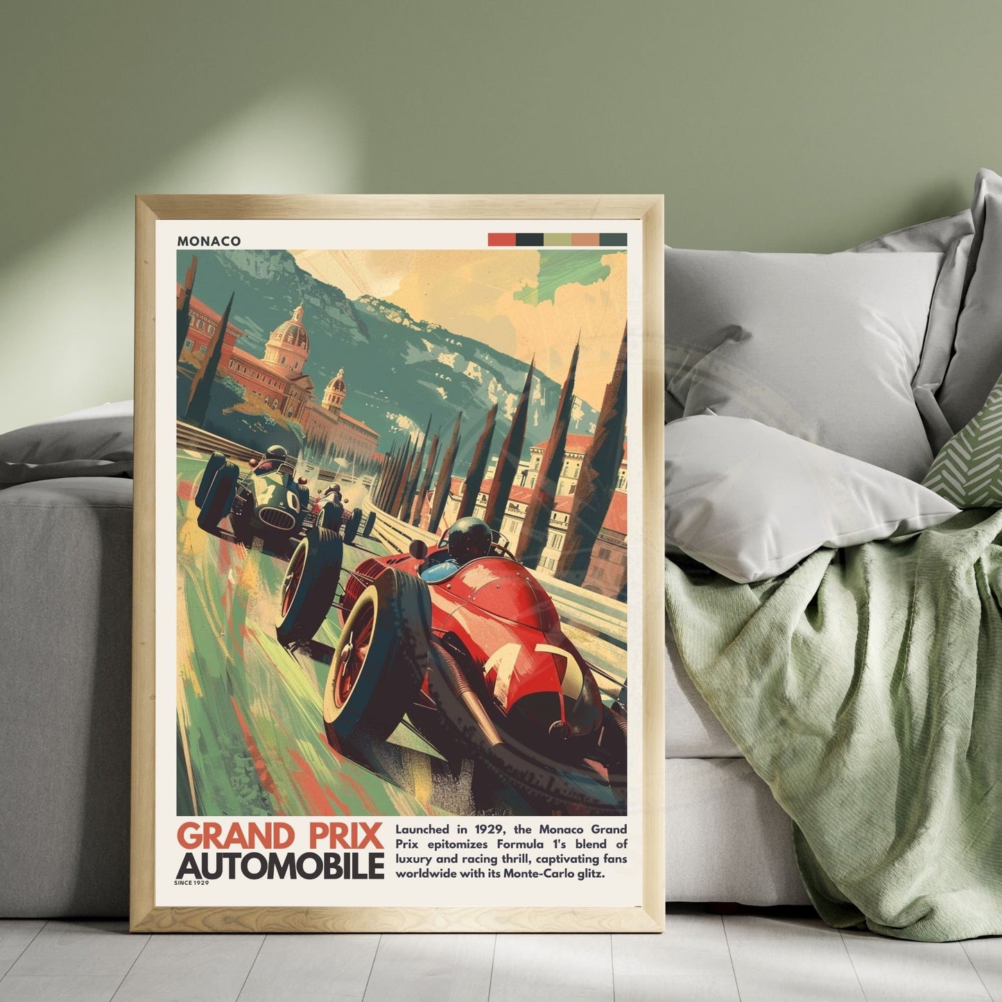 Impression Monaco Grand prix | Impression voiture vintage | Affiche Monaco | Affiche Grand prix Monaco