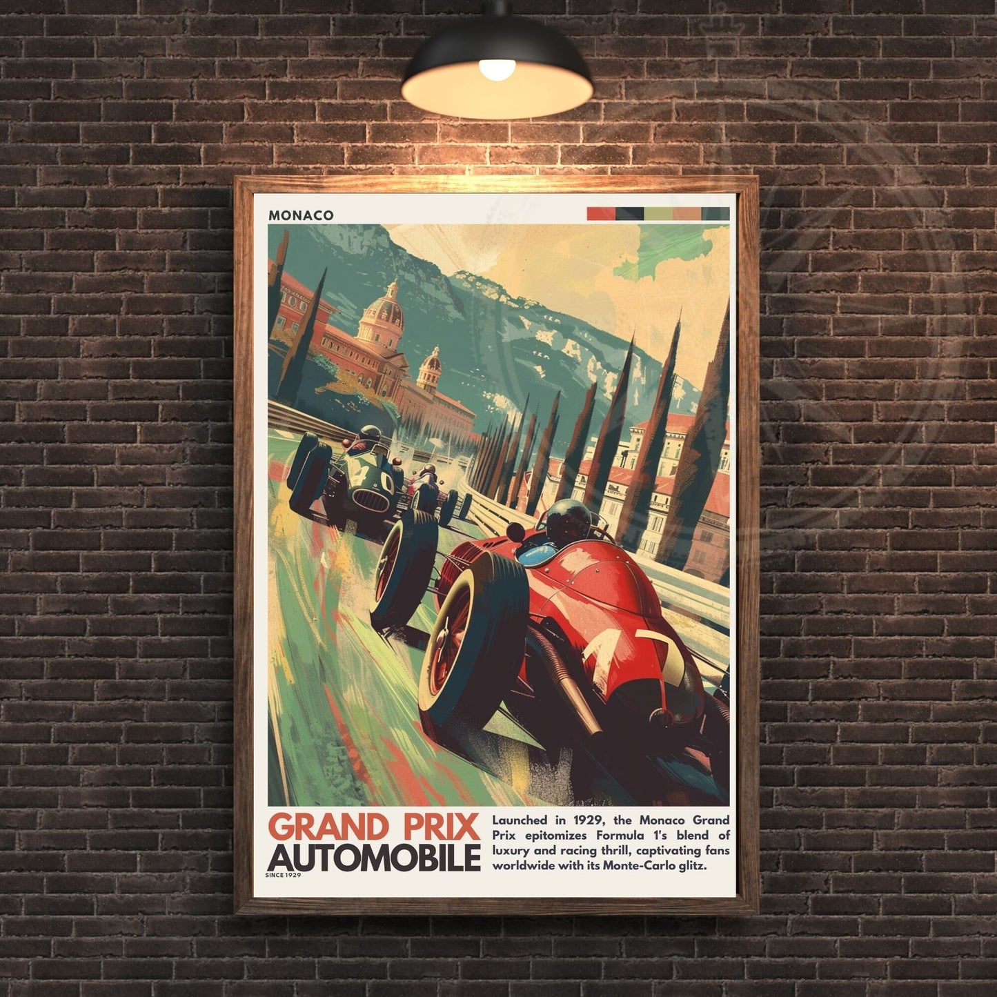 Impression Monaco Grand prix | Impression voiture vintage | Affiche Monaco | Affiche Grand prix Monaco