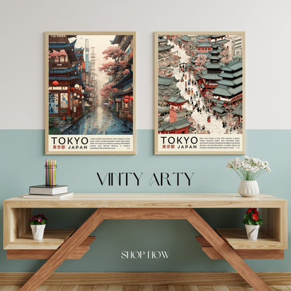 Impression Tokyo | Affiche vintage Tokyo | Affihe ukiyo-e | Affiche Japon