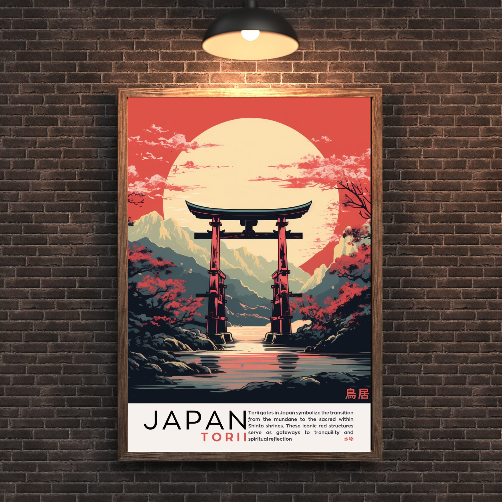 Impression Japon | Affiche vintage Japon | Affihe porte de Torii | Impression Torii, Japon