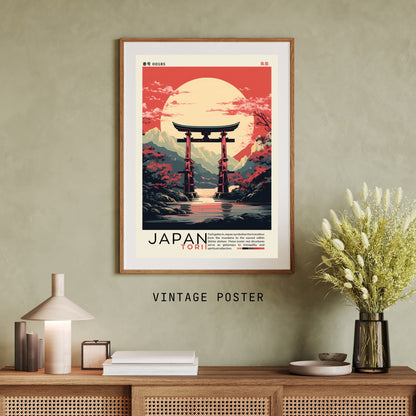 Impression Japon | Affiche vintage Japon | Affihe porte de Torii | Impression Torii, Japon