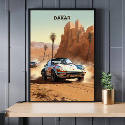 Affiche Rallye Dakar | Impression Rallye Dakar | Porsche 911