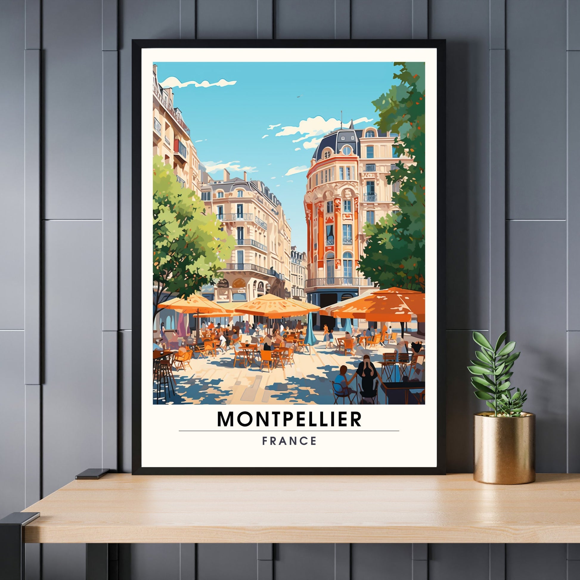 Affiche Montpelier | Impression Montpelier | affiche de voyage Montpelier, France