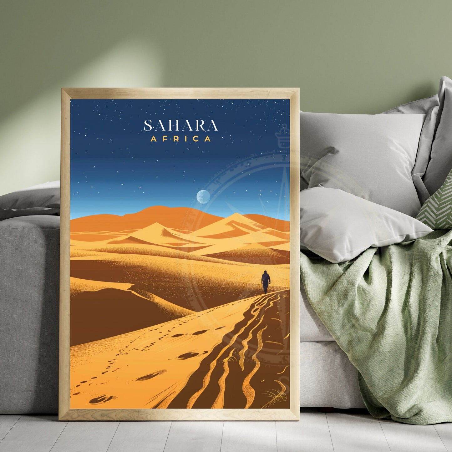 Affiche Sahara | Affiche de voyage Sahara | Affiche Afrique | Une nuit au Sahara