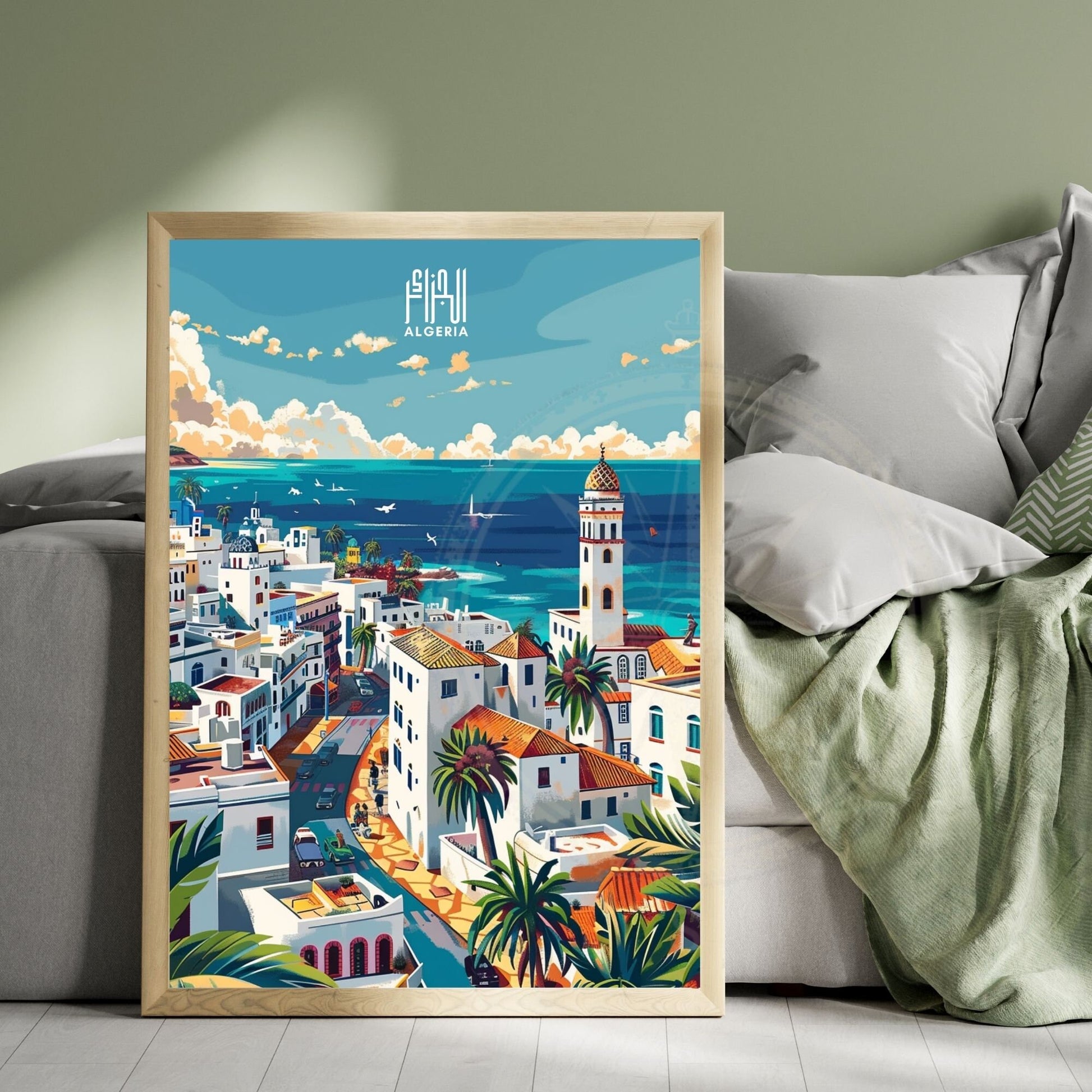 Affiche Alger | Affiche de voyage Alger| Affiche Algerie | Casbah d'Alger