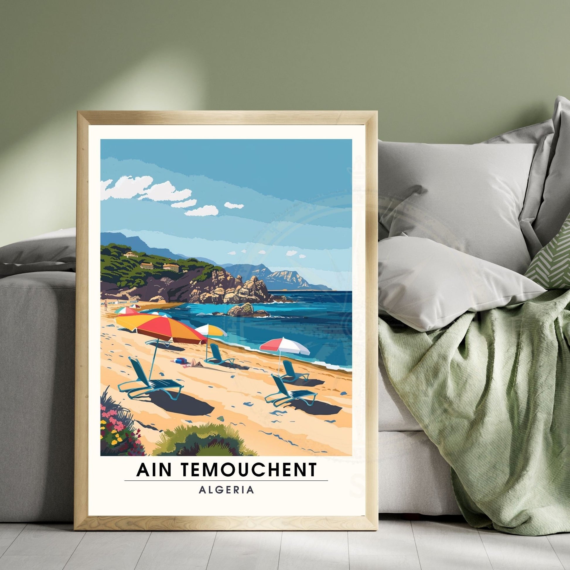 Affiche Ain Témouchent, Algérie | Affiche de voyage Algérie| Affiche Plage