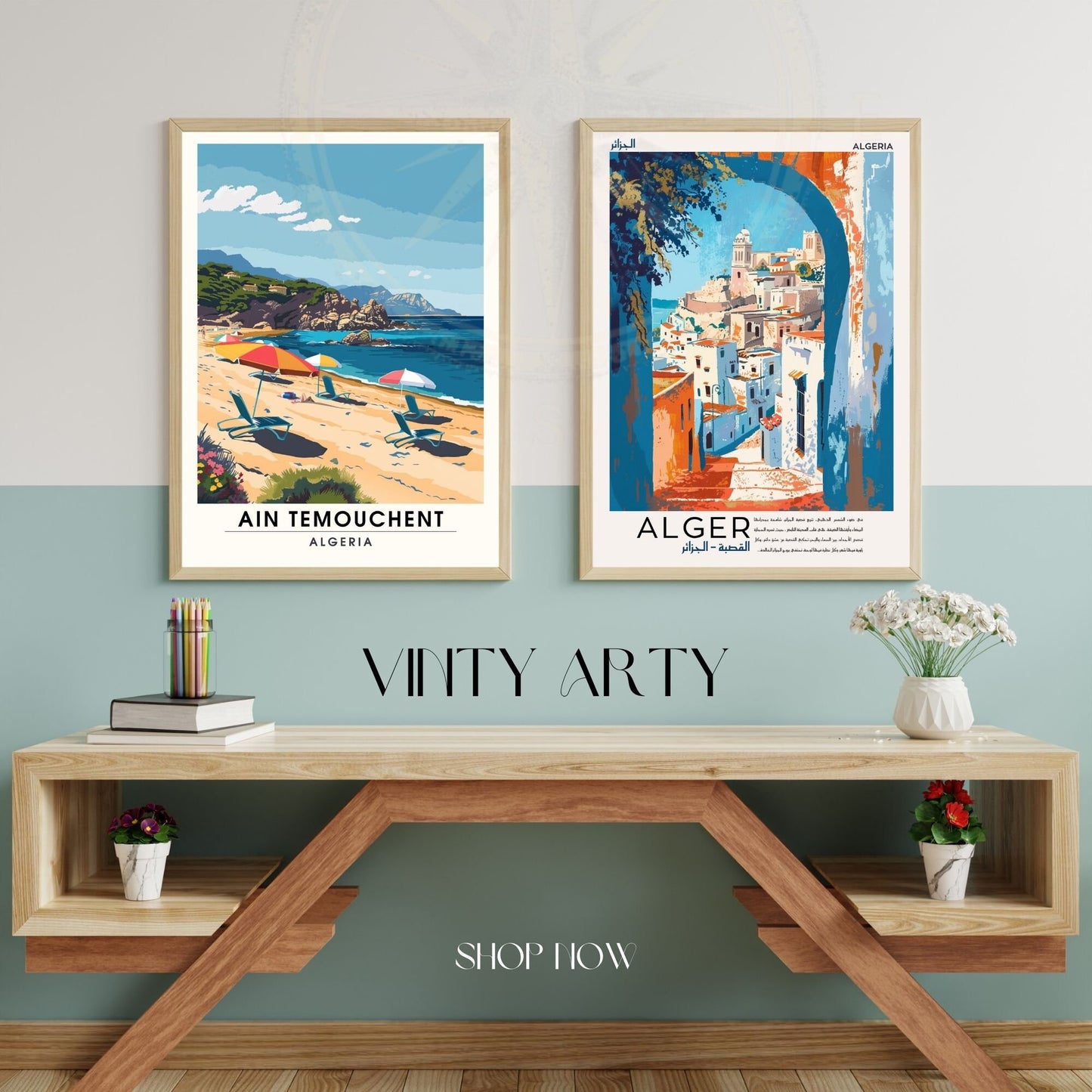 Affiche Ain Témouchent, Algérie | Affiche de voyage Algérie| Affiche Plage