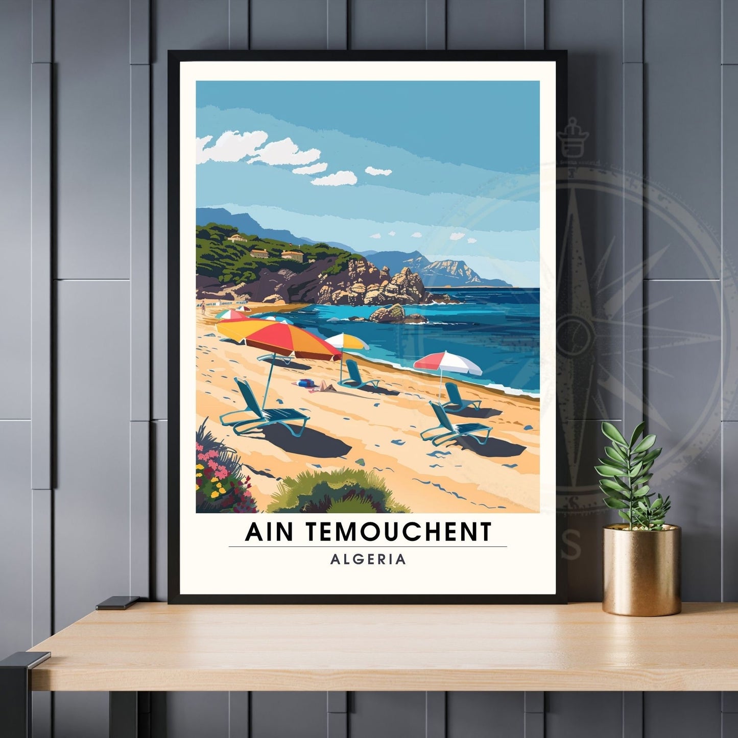 Affiche Ain Témouchent, Algérie | Affiche de voyage Algérie| Affiche Plage